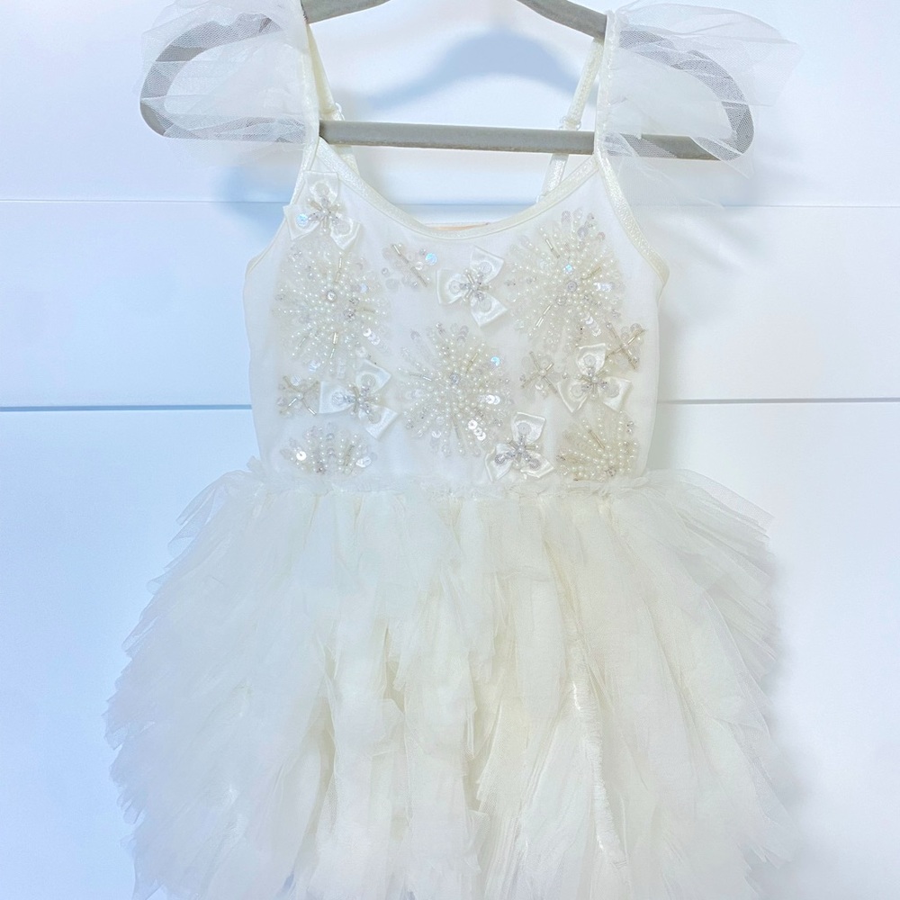 Tutu Du Monde White Sequined Tulle Dress
